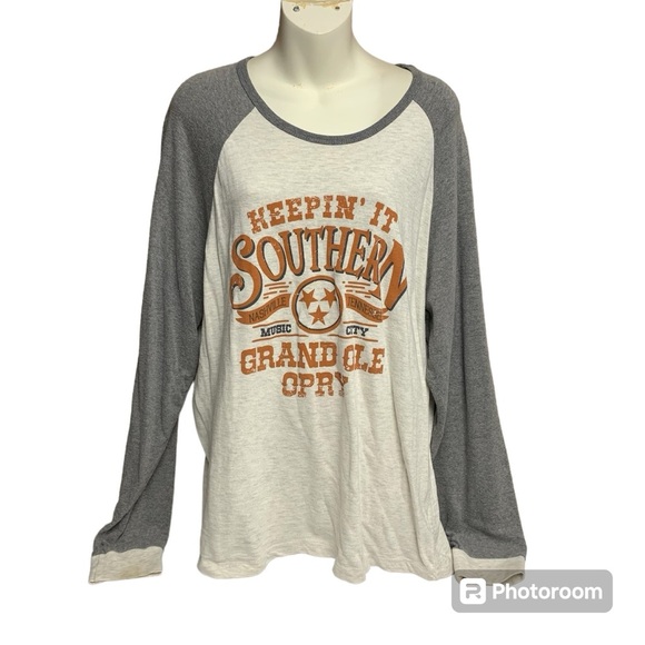 Grand Ole Opry XXL sweatshirt top gray/cream fun casual top - Picture 1 of 7